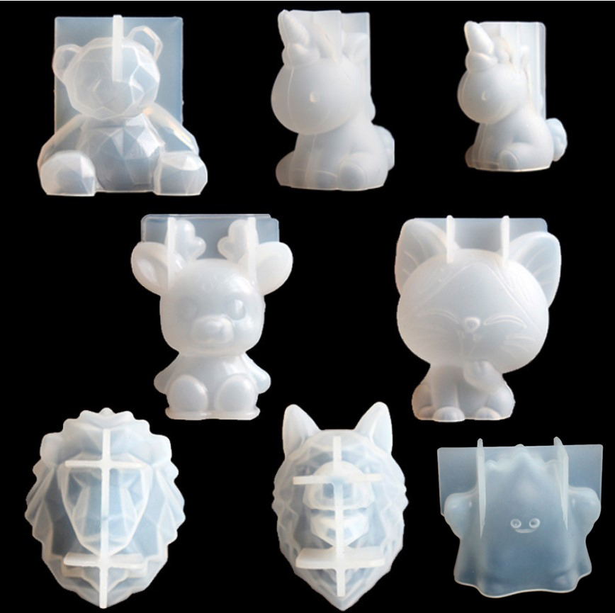 Candle Making Supplies Kit - Unicórnio transparente silicone resina epóxi moldes