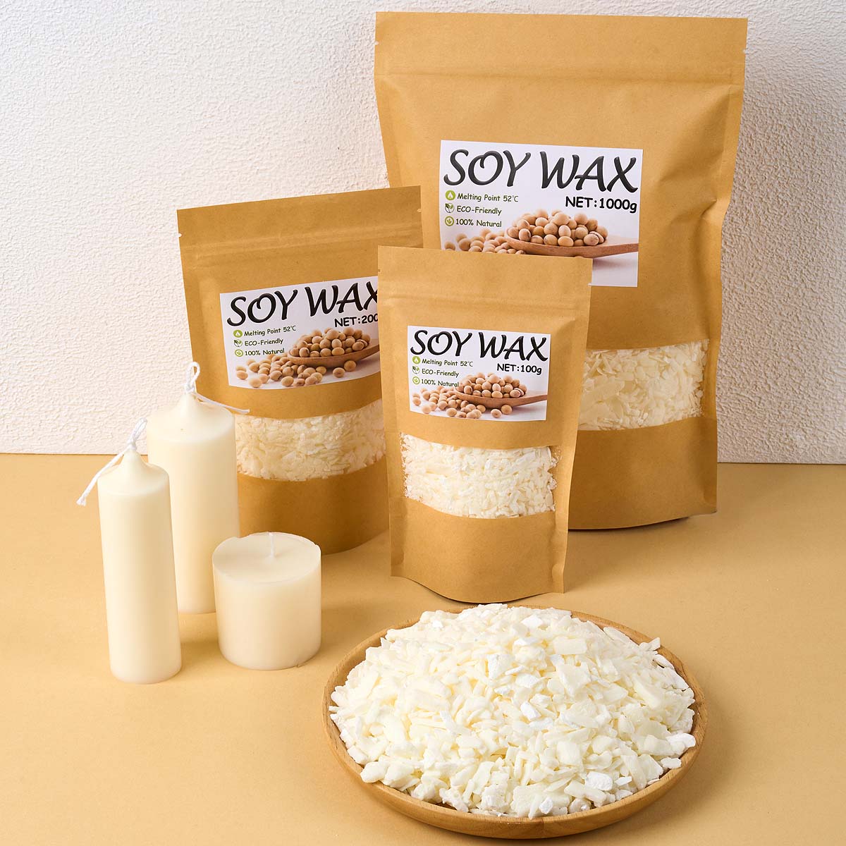 1 libras de cera de soja branc - Candle Making Supplies Kit avaliação e preço