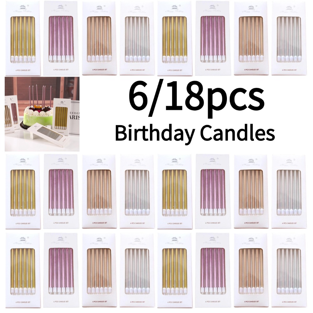 6/18 pçs metal ouro prata vela - Candle For Supplies avaliação e preço